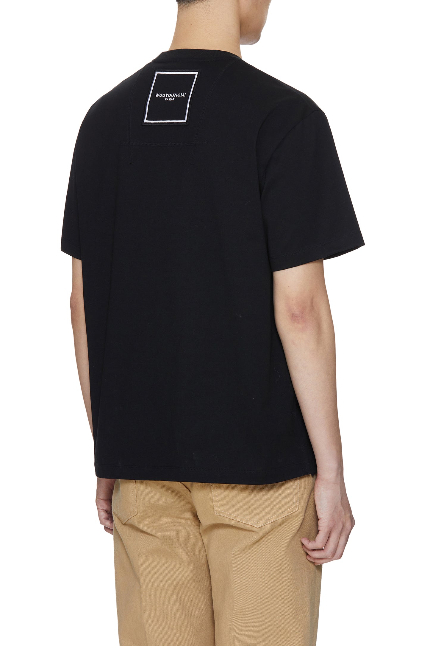 탑우영미 / 우영미 반팔티 , 코튼 스퀘어 라벨 티셔츠