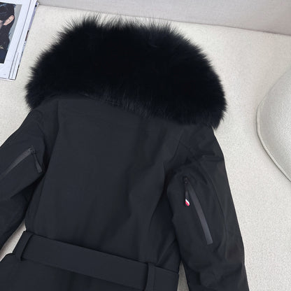 벨라 / MC 가죽 버클 벨트 허리 묶음 큰 털넥 다운 스키복