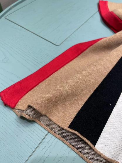 aa / 버버리 체크무늬 케이프