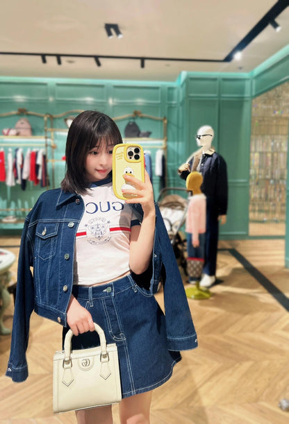 타지아 / 구찌 2025 여름 신상품 콘트라스트 컬러 반팔 티셔츠