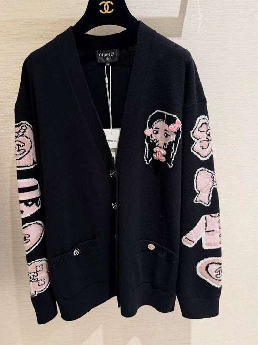 타지아 / 샤넬 25b 신상품 카툰 라운드넥 니트 탑