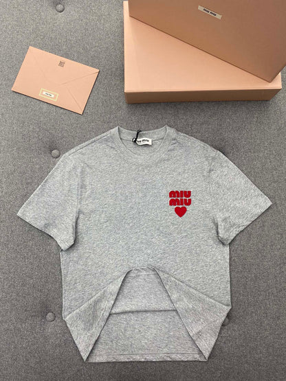 TJ셀러 / 미우미우 반팔티 , 여성 저지 코튼 반팔 티셔츠