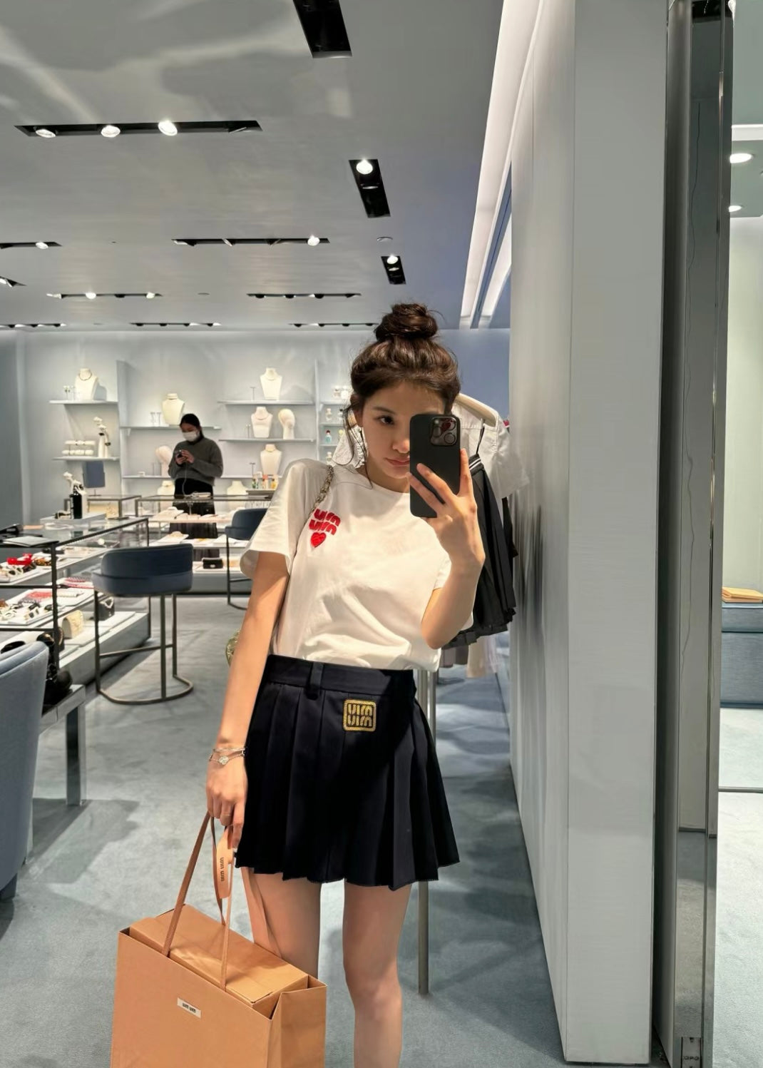 TJ셀러 / 미우미우 반팔티 , 여성 저지 코튼 반팔 티셔츠