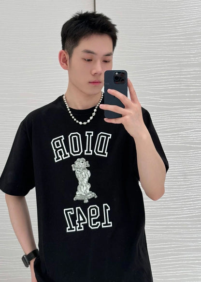 TJ셀러 / 디올  𝟮𝟰 뉴 코튼 라운드넥 티셔츠