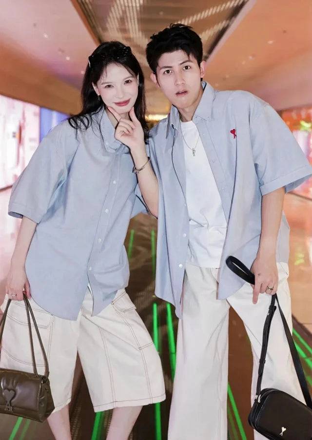 zok 공장 / 아마니 남성 하트 셔츠 반팔 셔츠