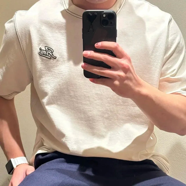 ZOK / 아미 반팔티I 레터링 자수 반팔