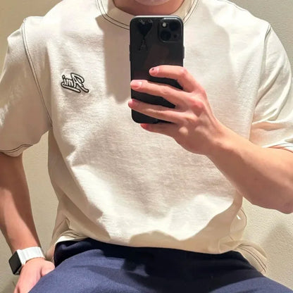 ZOK / 아미 반팔티I 레터링 자수 반팔