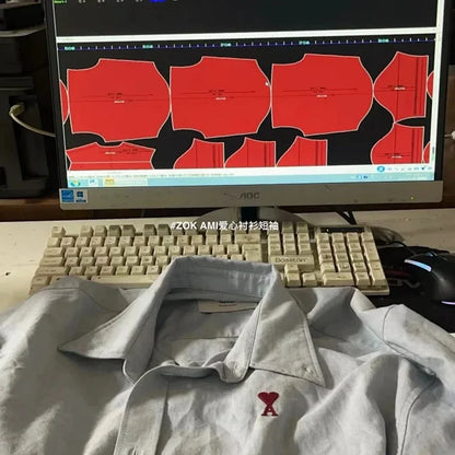 zok 공장 / 아마니 남성 하트 셔츠 반팔 셔츠