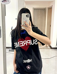 scn / 슈프림 남성 여성 반팔 티셔츠