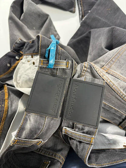 꼬부기 / 아크네스튜디오 청바지 , 2023M핏다크그레이/배기핏/핸드메이드잉크뿌리기