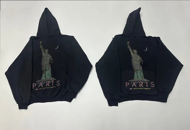 꼬부기 / 발렌시아가 후드티 , 24fw 자유의여신상후드/카멜프린트/3D입체컷팅/핸드메이드