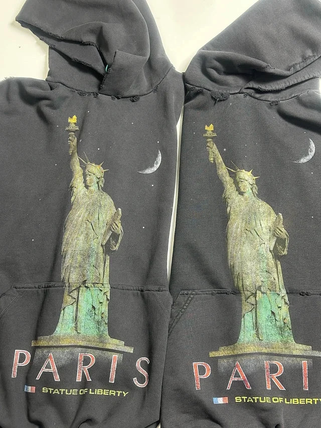 꼬부기 / 발렌시아가 후드티 , 24fw 자유의여신상후드/카멜프린트/3D입체컷팅/핸드메이드