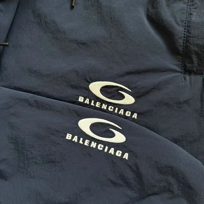 꼬부기 / 발렌시아가 팬츠 , 24Loop네이비나일론배기트레이닝팬츠