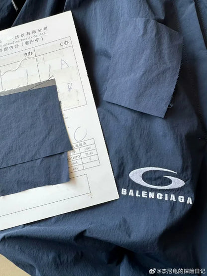 꼬부기 / 발렌시아가 자켓 , 24Winter네이비패치교복점퍼외/워싱주름근리나일론