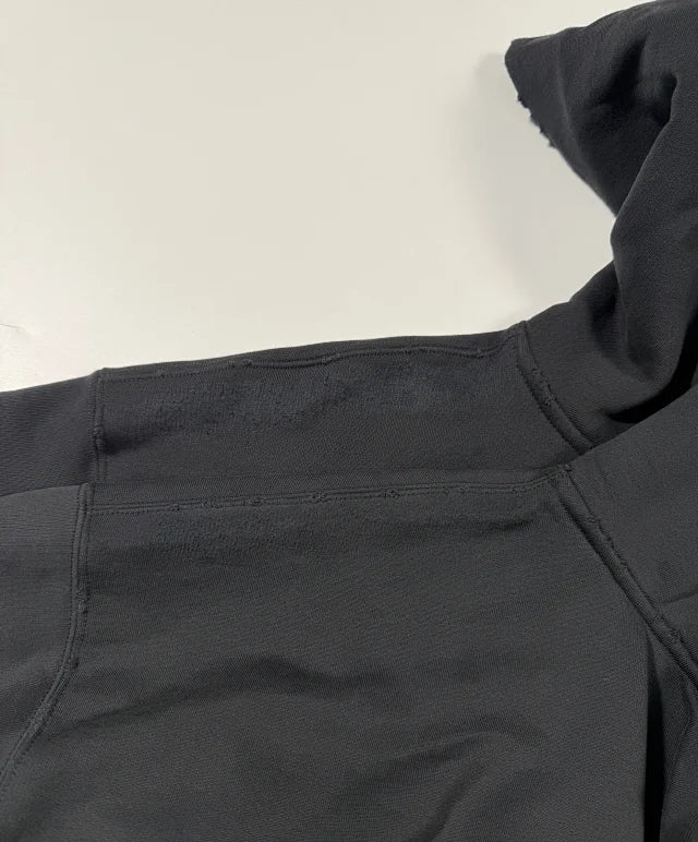 꼬부기 / 발렌시아가 후드티 ,  B24fw흑실버테이프프린트누비후드/3D입체컷팅/히든포켓