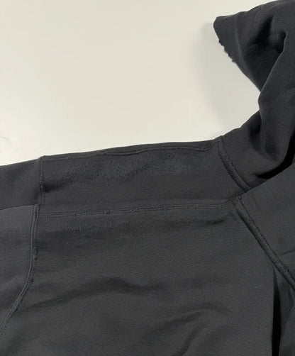 꼬부기 / 발렌시아가 후드티 ,  B24fw흑실버테이프프린트누비후드/3D입체컷팅/히든포켓