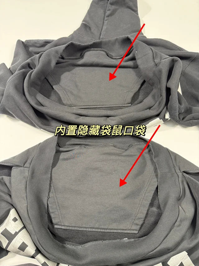 꼬부기 / 발렌시아가 후드티 ,  B24fw흑실버테이프프린트누비후드/3D입체컷팅/히든포켓