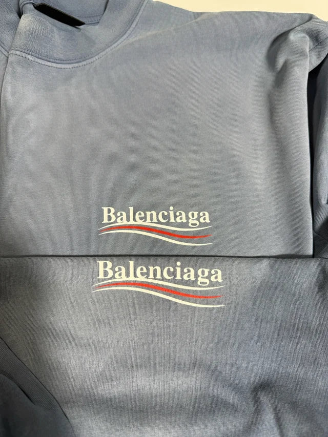 꼬부기 / 발렌시아가 남성 블루콜라 반팔 티셔츠