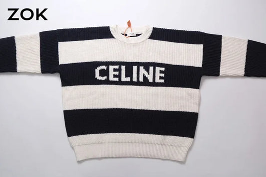 zok/셀린느 남성 스트라이프 알파벳 스웨터