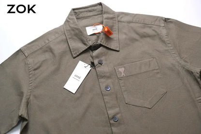 zok/아미 남성 하트 자수 셔츠