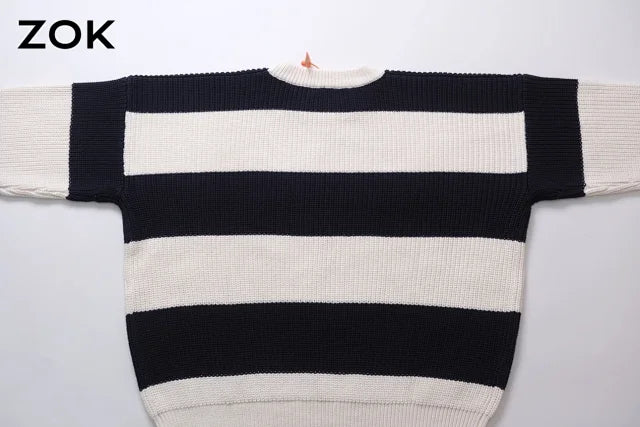 zok/셀린느 남성 스트라이프 알파벳 스웨터