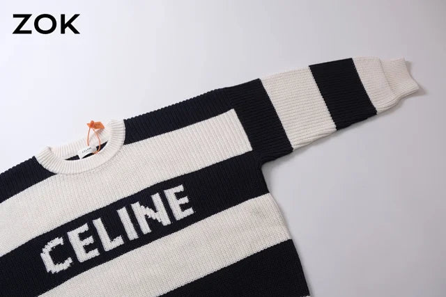 zok/셀린느 남성 스트라이프 알파벳 스웨터