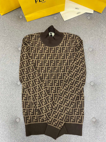 TJ셀러/펜디 여성 갈색 니트 스웨터