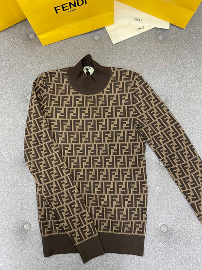 TJ셀러/펜디 여성 갈색 니트 스웨터