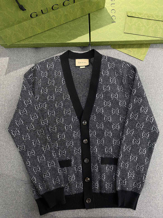 TJ셀러/구찌 남성 울 자카드 가디건