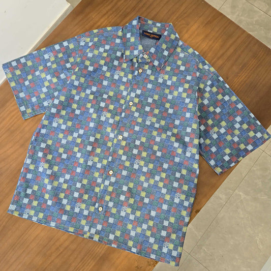 GTR/루이비통 남성 체크 반팔 셔츠