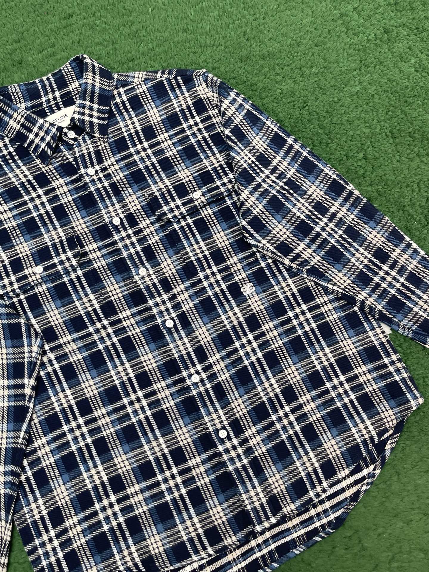 R공장/셀린느 남성 체크 셔츠