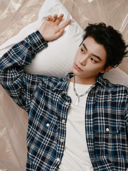 R공장/셀린느 남성 체크 셔츠