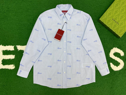 R공장/구찌 남성 스트라이프 면 셔츠