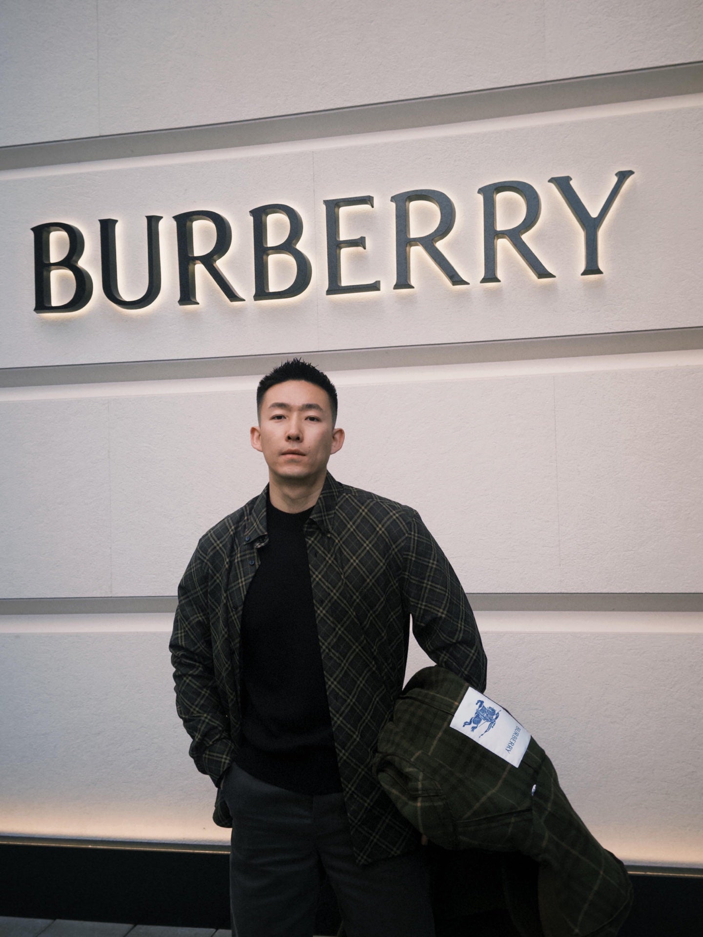 R공장/버버리 남성 체크 면 셔츠