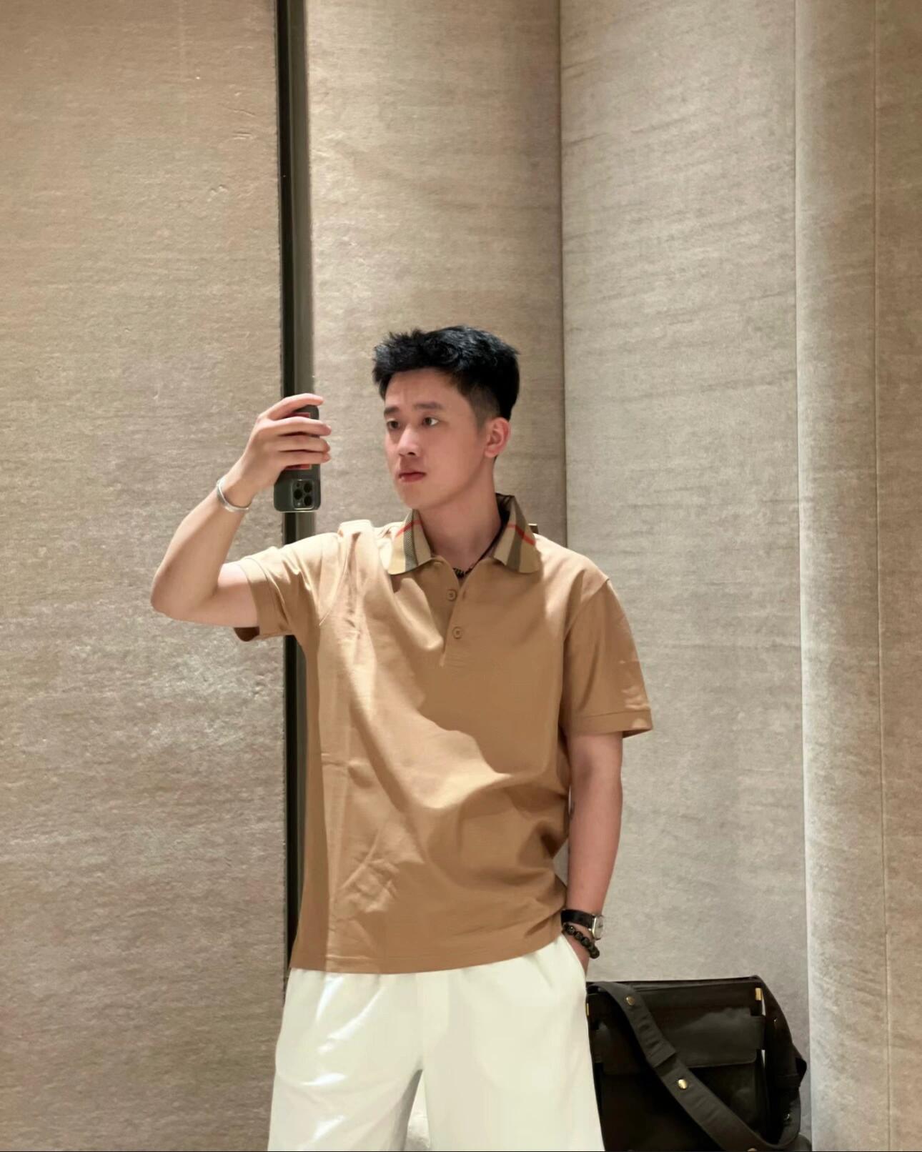 R공장/버버리 남성 폴로넥 반팔 티셔츠