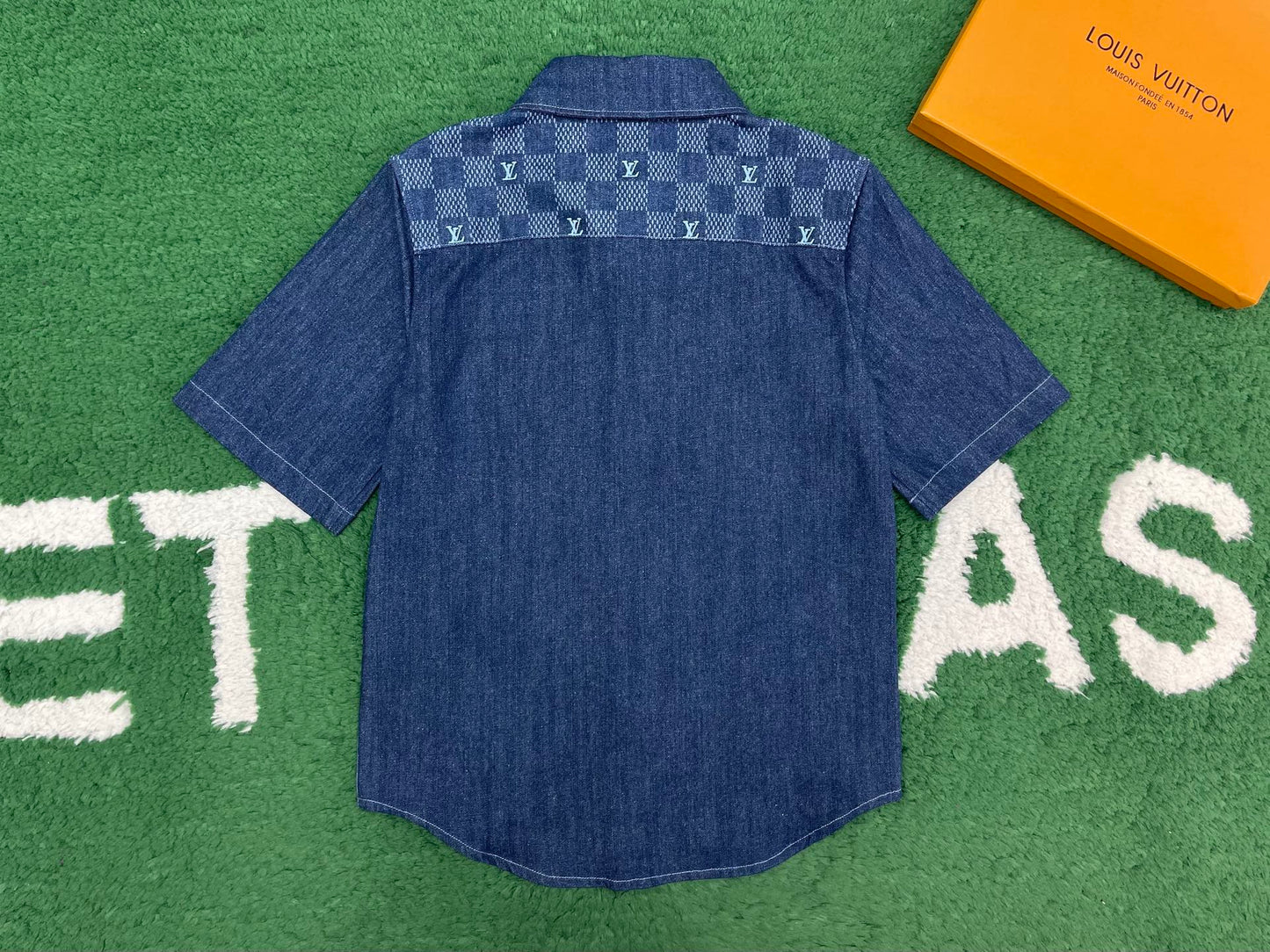 R공장/루이비통 남성 반팔 데님 셔츠