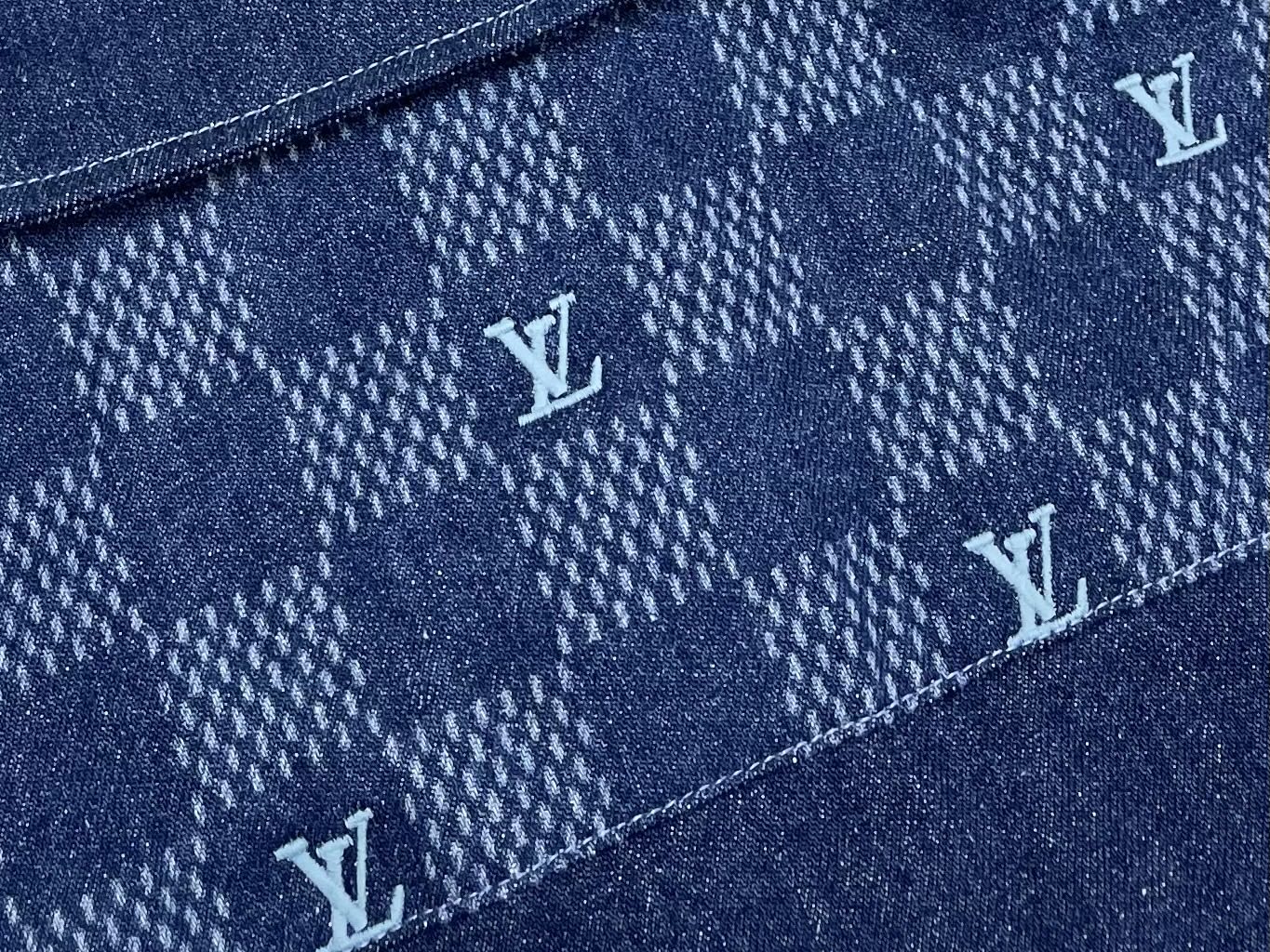 R공장/루이비통 남성 반팔 데님 셔츠