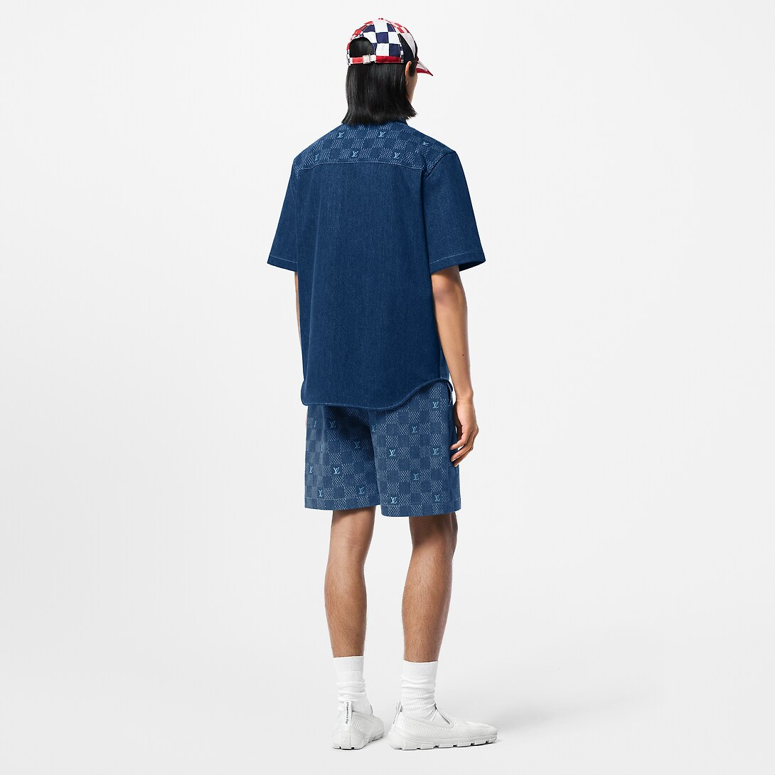 R공장/루이비통 남성 반팔 데님 셔츠