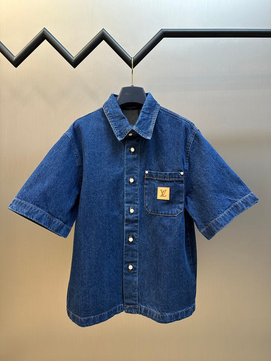 체인2호/루이비통 남성 반팔 데님 셔츠