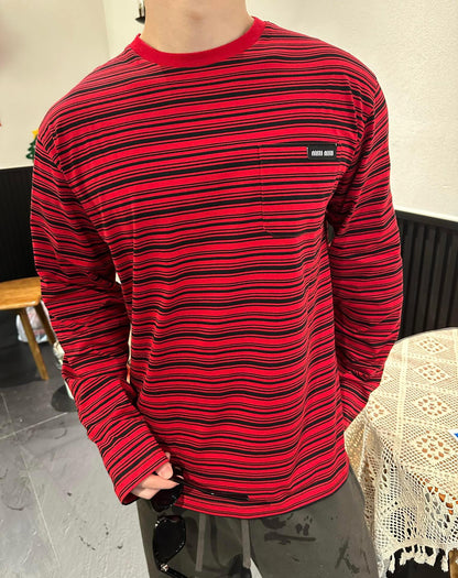 BVG / 미우미우 남성 스트라이프 긴팔 티셔츠