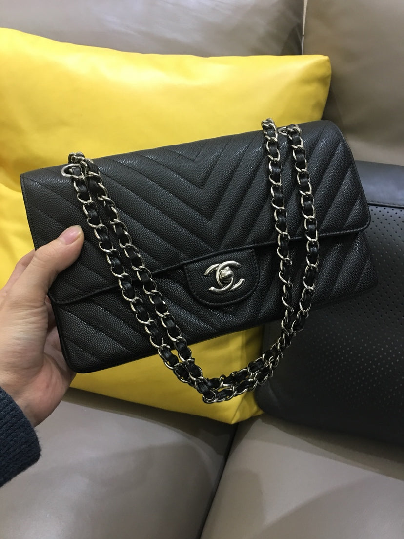 지존 / 샤넬 가방 핸드백 검은색 실버 버클