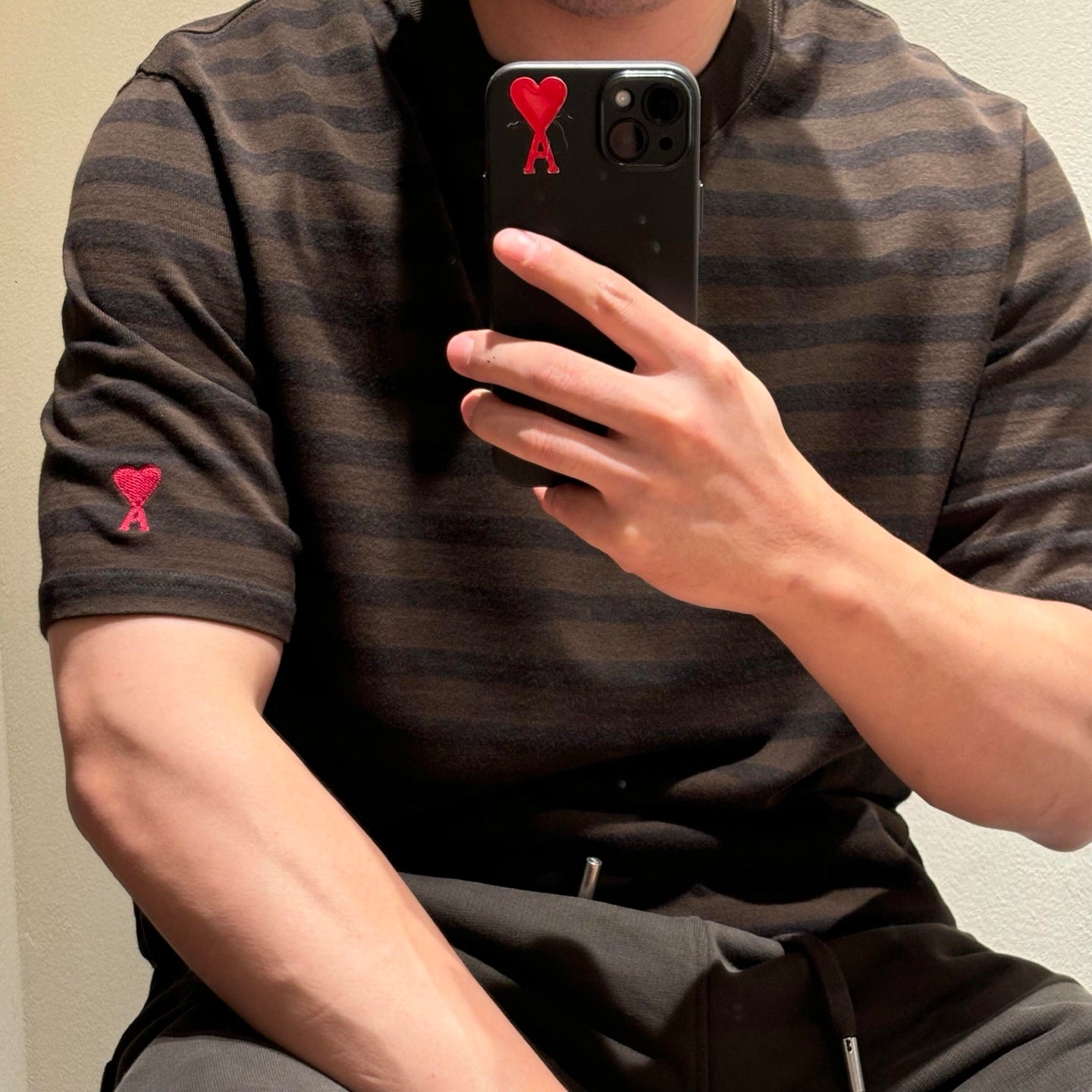 BVG / 아마니 남성 스트라이프 반팔 티셔츠