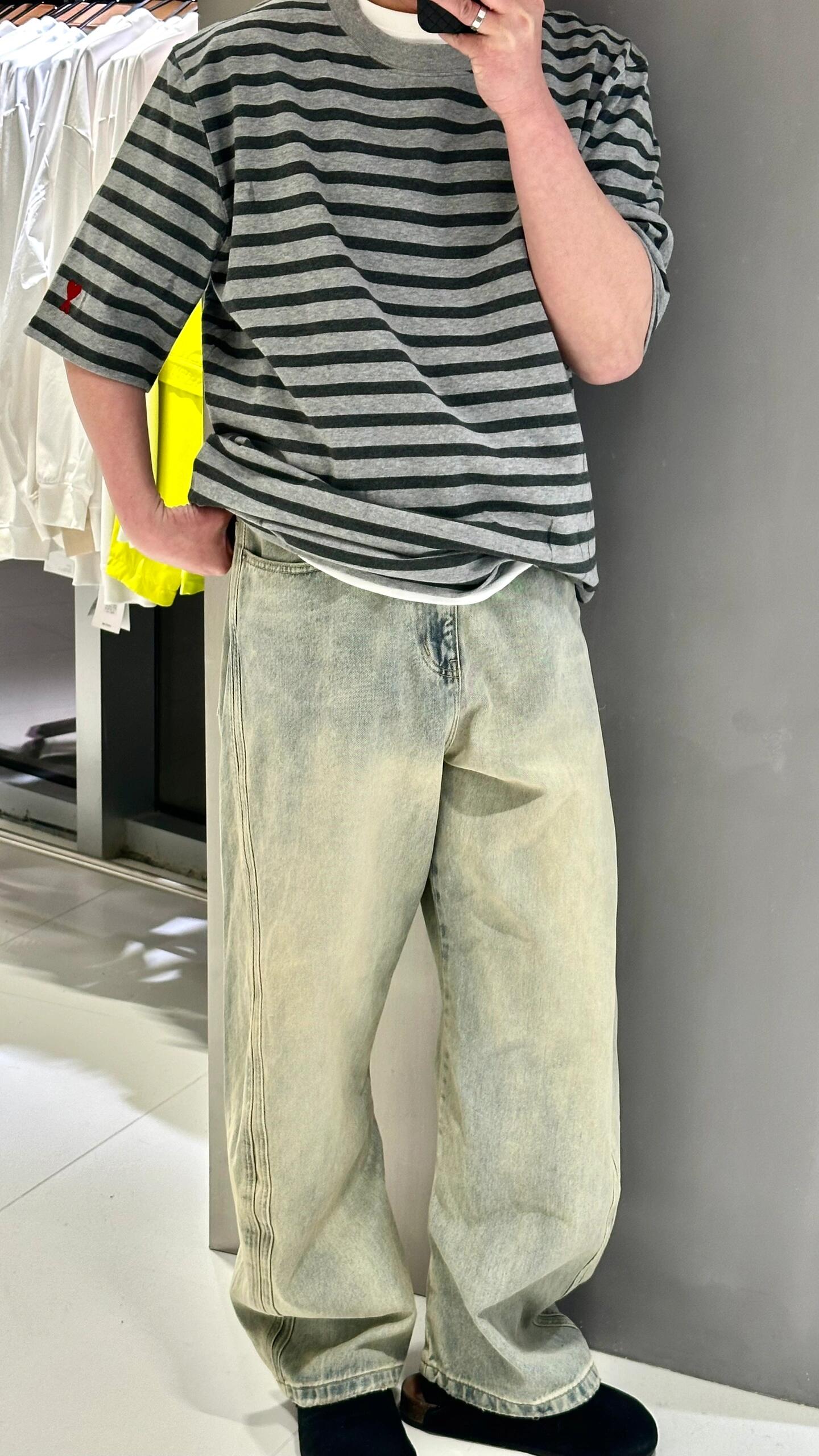 BVG / 아마니 남성 스트라이프 반팔 티셔츠