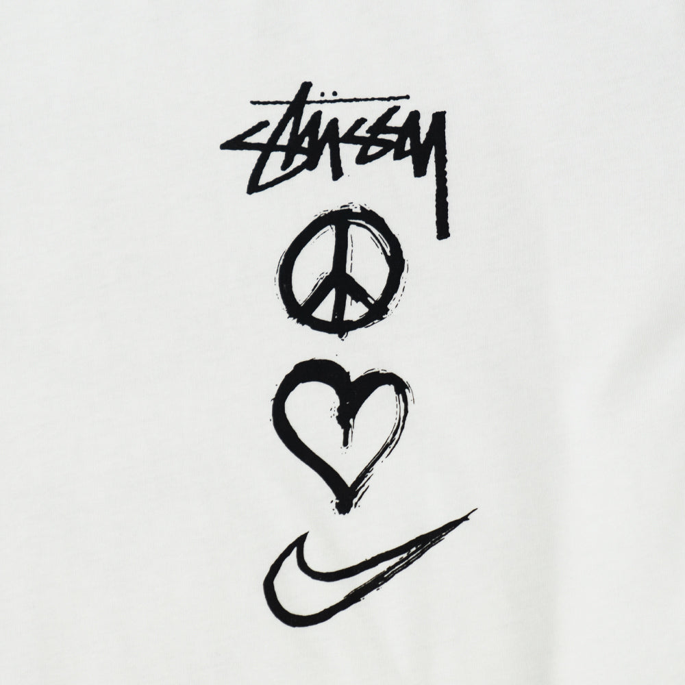 사슬  / 스투시 남성 하트 레터링 로고 프린트 라운드 반팔 티셔츠