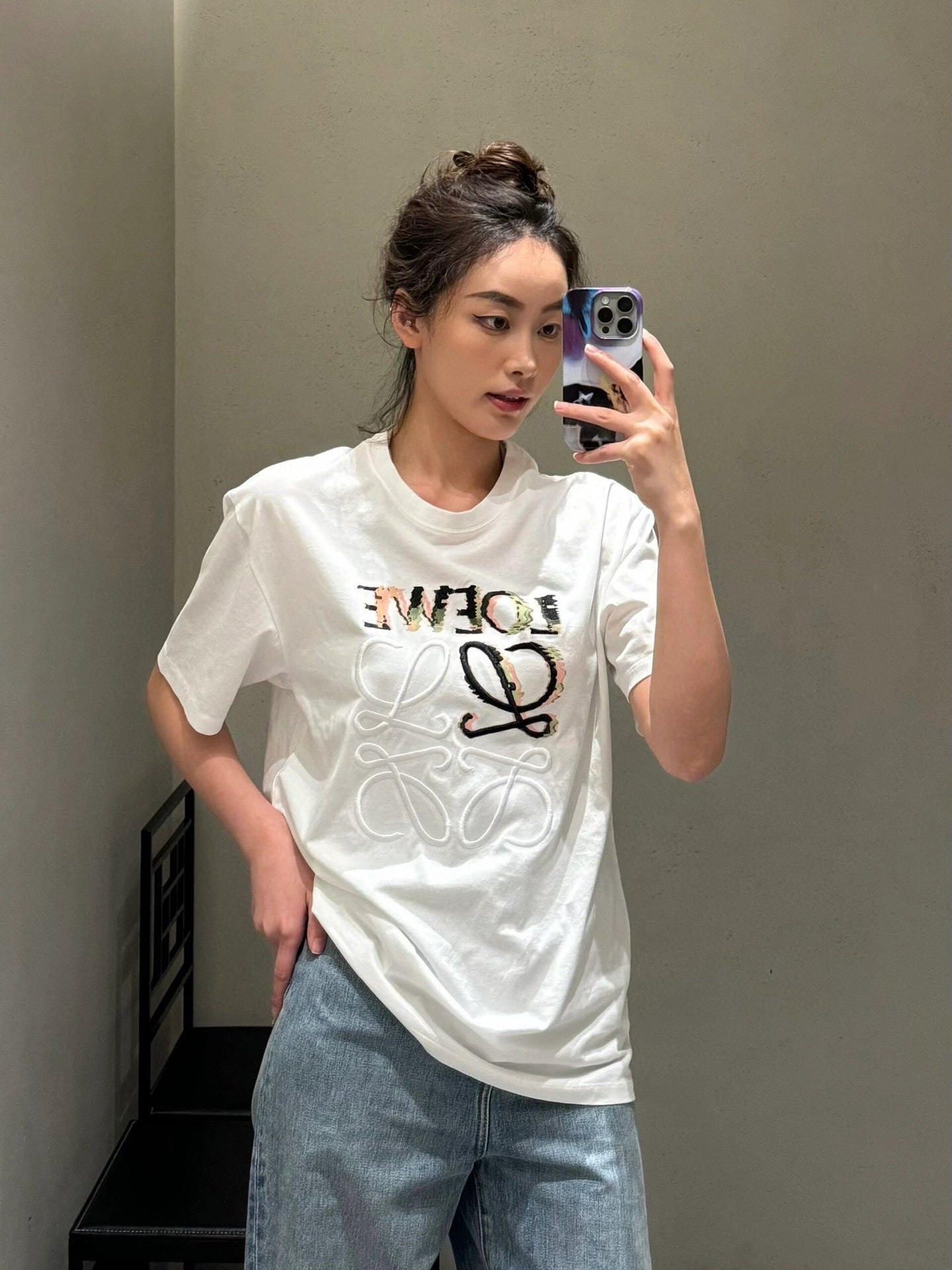 사슬 / 로에베 남성 라운드넥 프린트 반팔 티셔츠