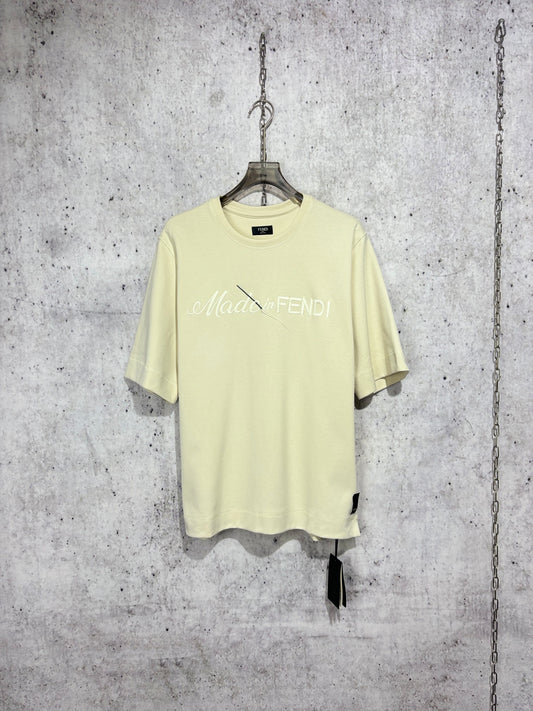 사슬 / 펜디 남성 자수 라운드 루즈핏 반팔 티셔츠