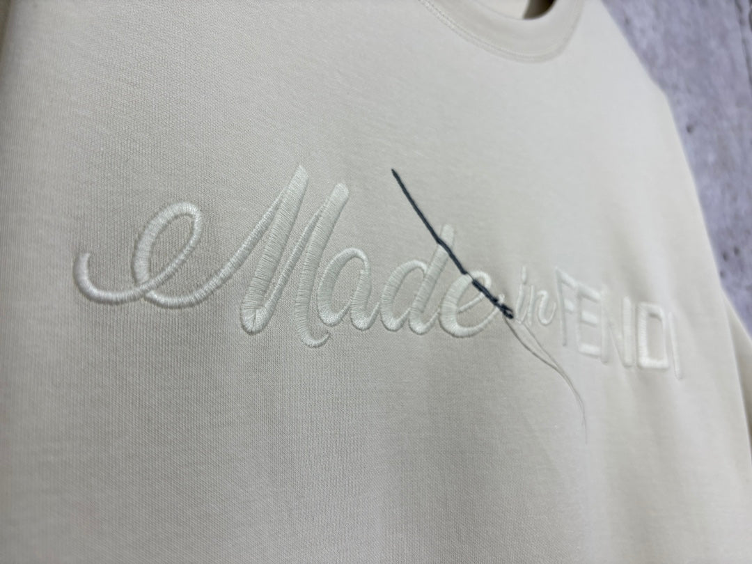 사슬 / 펜디 남성 자수 라운드 루즈핏 반팔 티셔츠