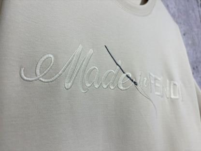 사슬 / 펜디 남성 자수 라운드 루즈핏 반팔 티셔츠