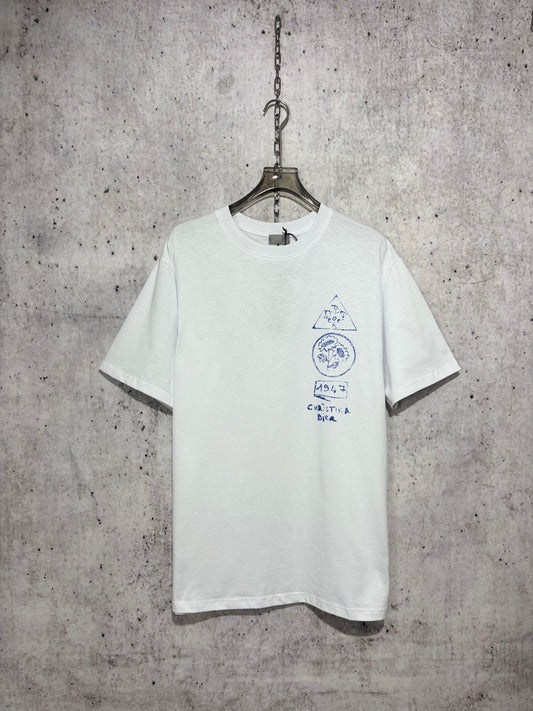 사슬 / 디올 남성 로고 반팔 라운드 티셔츠