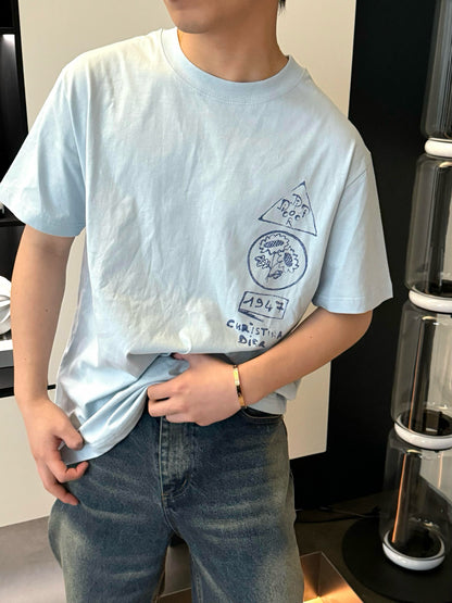 사슬 / 디올 남성 라운드넥 반팔 티셔츠